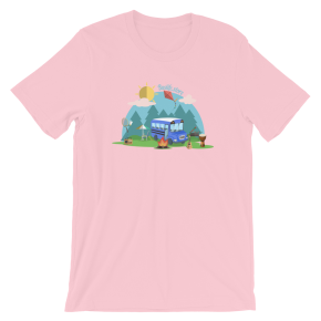 Skoolie Camping Women Tee Pink