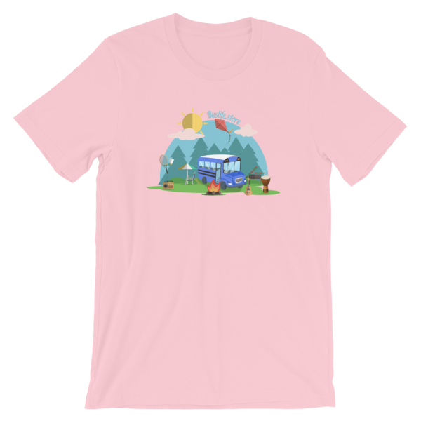 Skoolie Camping Women Tee Pink